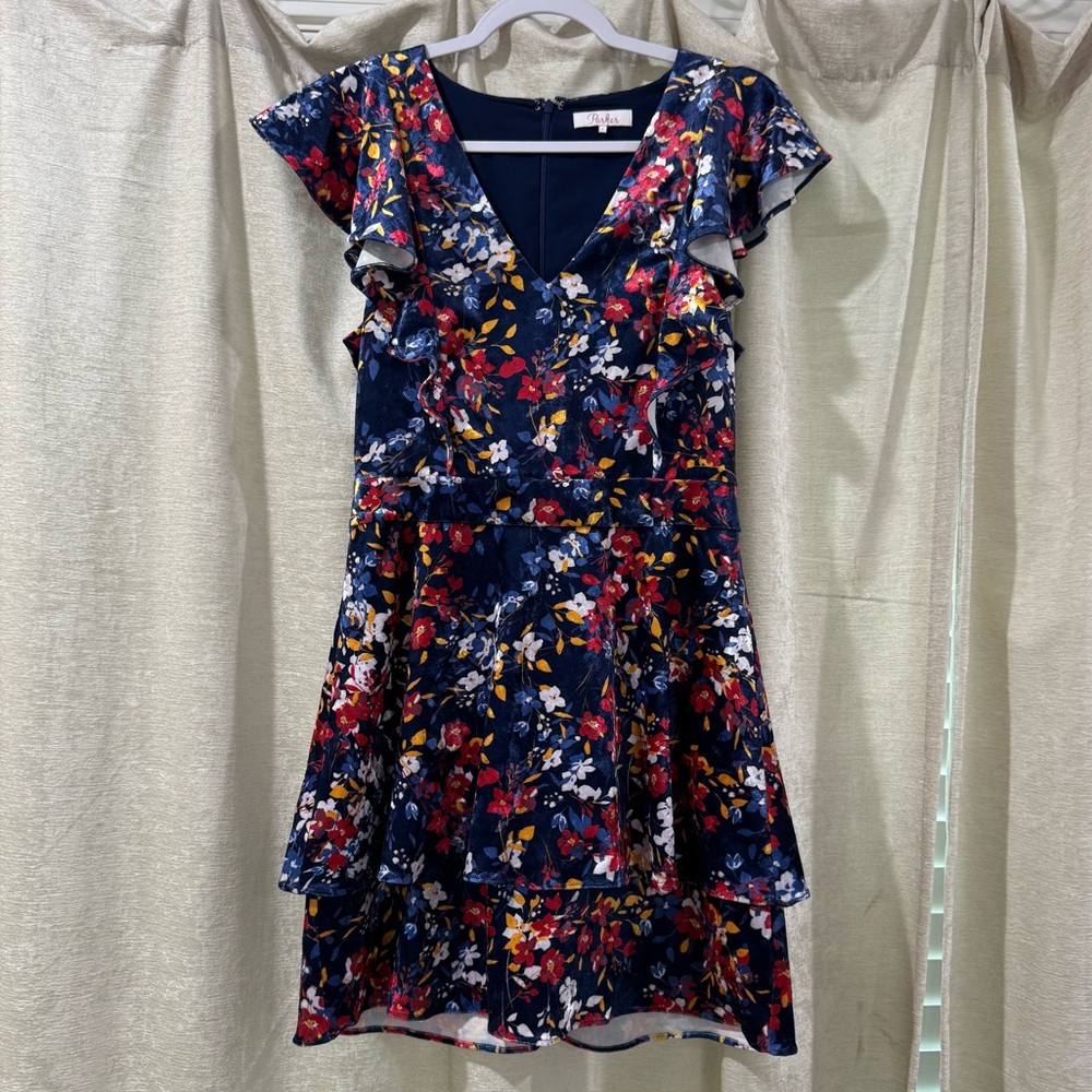Parker Velvet Ruffle Dress